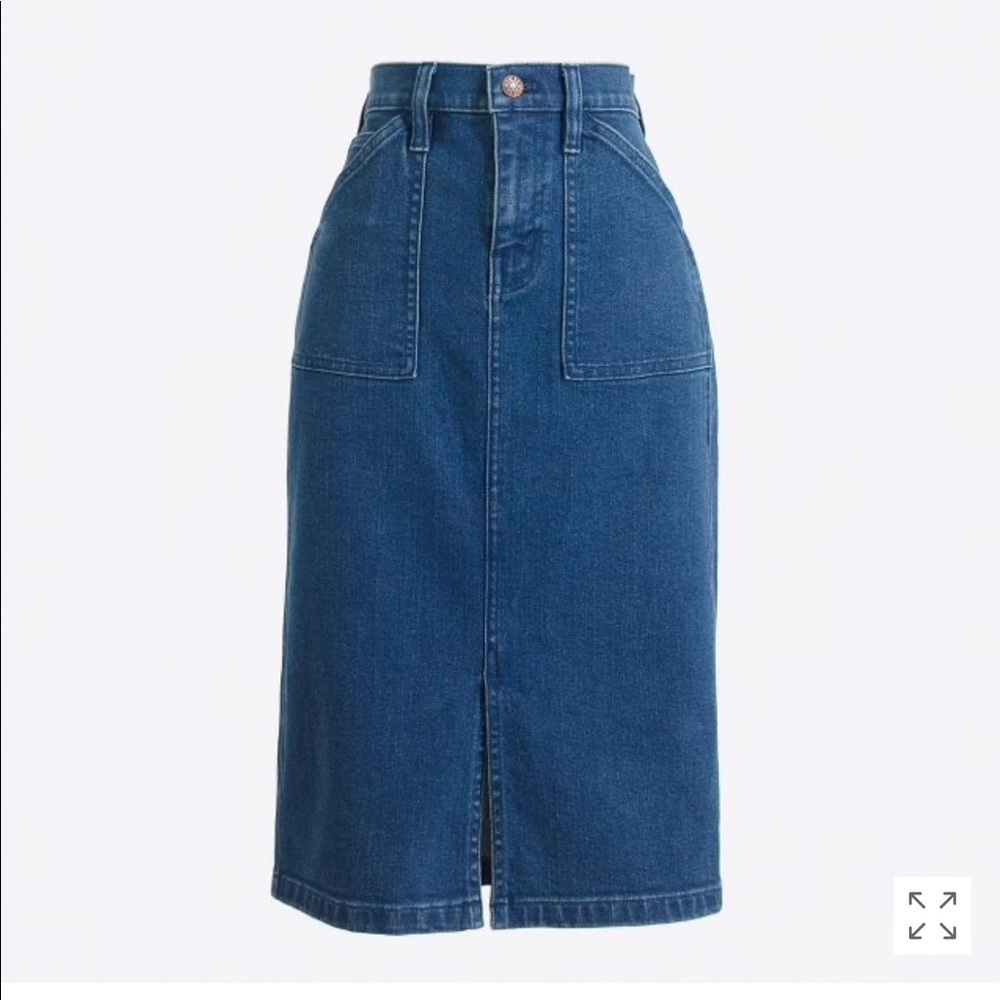 J.Crew denim midi skirt